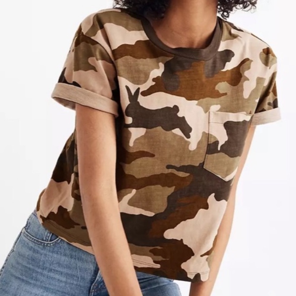 MadeWell Cottontail Camo Crop T-Shirt. Small - Picture 1 of 15